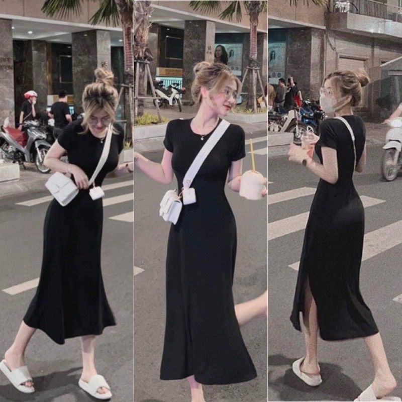 ĐẦM ÔM XOÈ XẺ TÀ CỒ TRÒN ĐẦM THUN BORIP XINH XINH DNX2