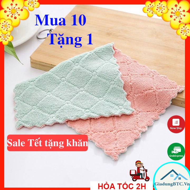 Khăn lau bát đĩa siêu thấm, khăn lau nhà bếp đa năng, mềm mịn, thấm hút cực tốt, màu sắc đẹp, sử dụng được nhiều lần