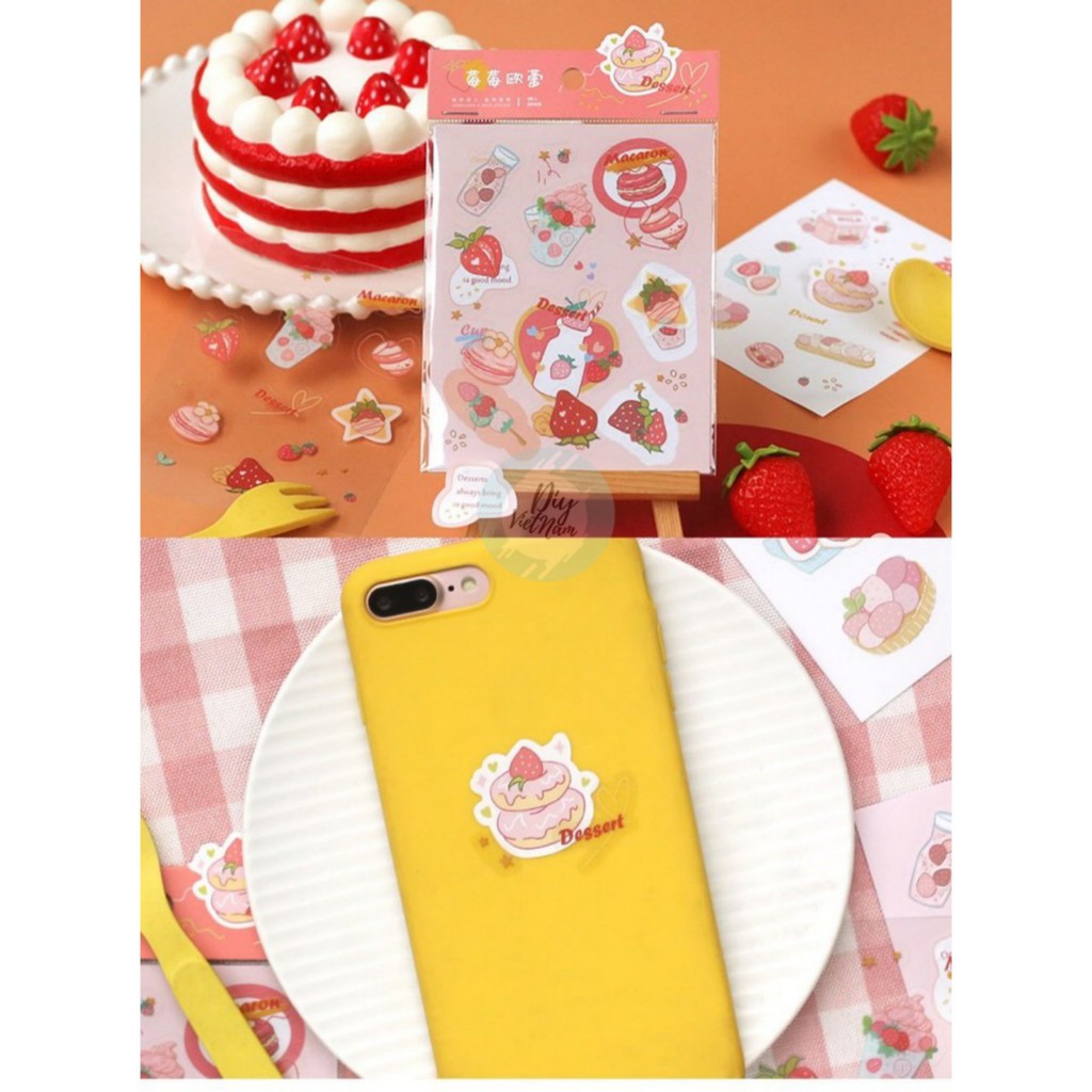 SET HÌNH DÁN SWEET STAWBERRY