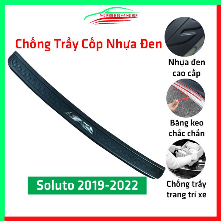 Ốp chống trầy cốp ngoài nhựa đen Soluto 2019-2021 hàng loại 1 dán cốp sau chống xước trang trí xe