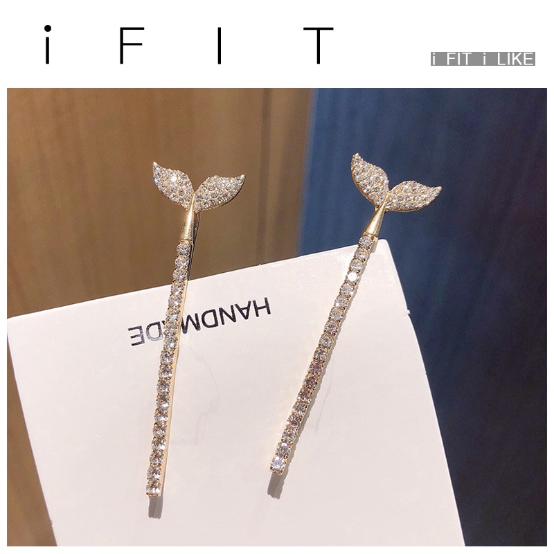 Kẹp tóc iFIT hình đuôi cá phong cách Hàn Quốc đính kim cương sang trọng