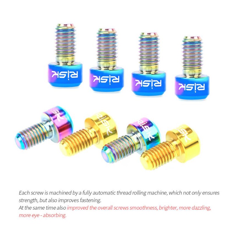 Bộ 2 Chốt Cố Định Dây Cáp Xe Đạp Leo Núi Bằng Hợp Kim Titan M5x9 Mm