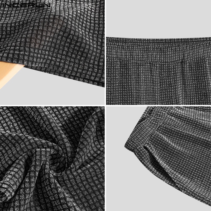 Quần baggy INCERUN dài ống thẳng eo co giãn thời trang dành cho nam