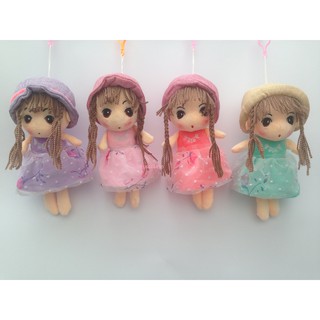 Búp bê cô bé váy hoa đội mũ cao 30cm