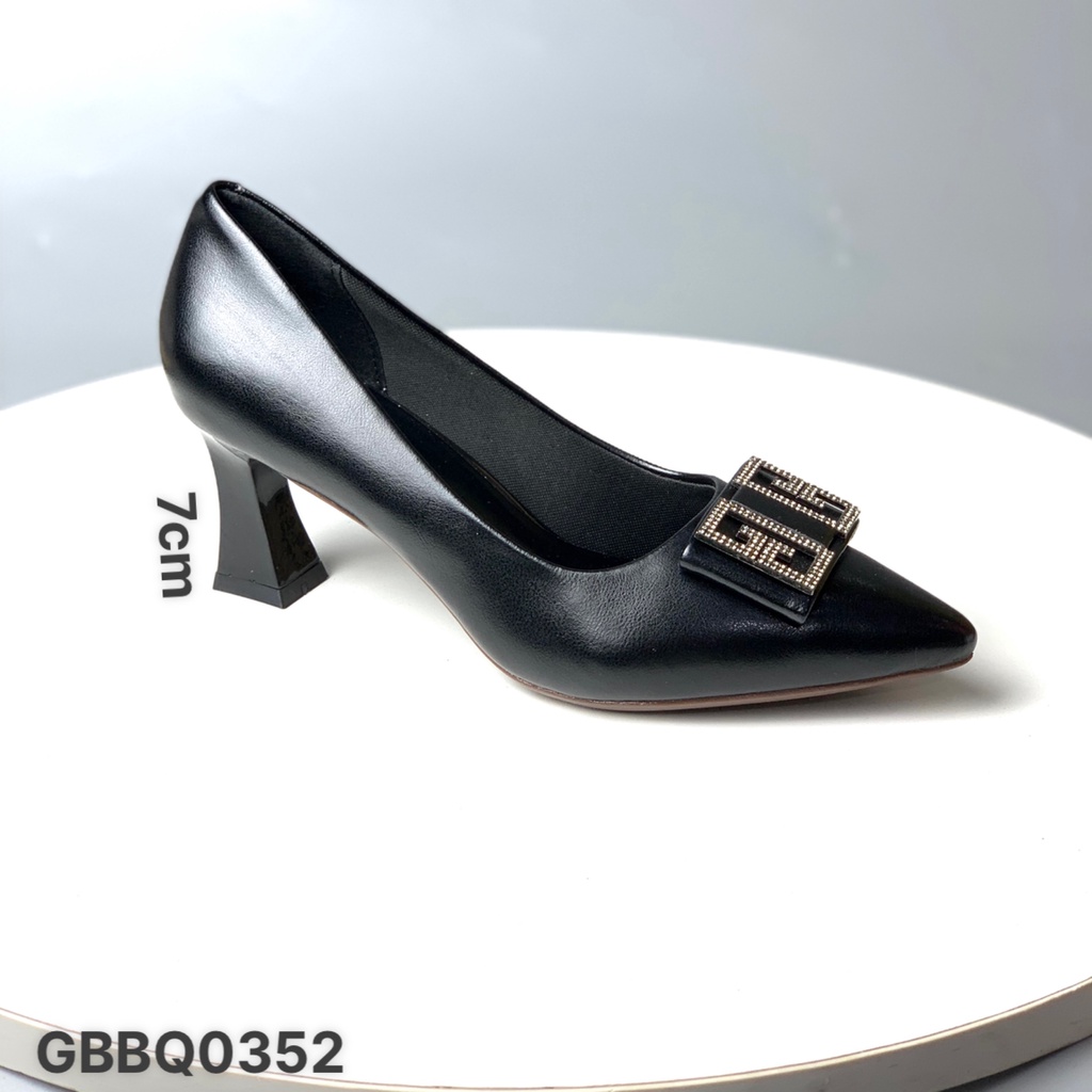Giày công sở thời trang nữ BQ ️FREESHIP️ Giày cao gót mũi khuy đá nhọn da bóng gót trụ 7cm GBBQ0352 #4