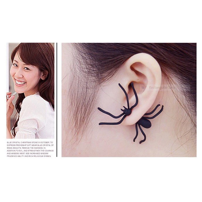 Bông tai Haloween, Khuyên tai hình nhện đen độc đáo - Bim's House
