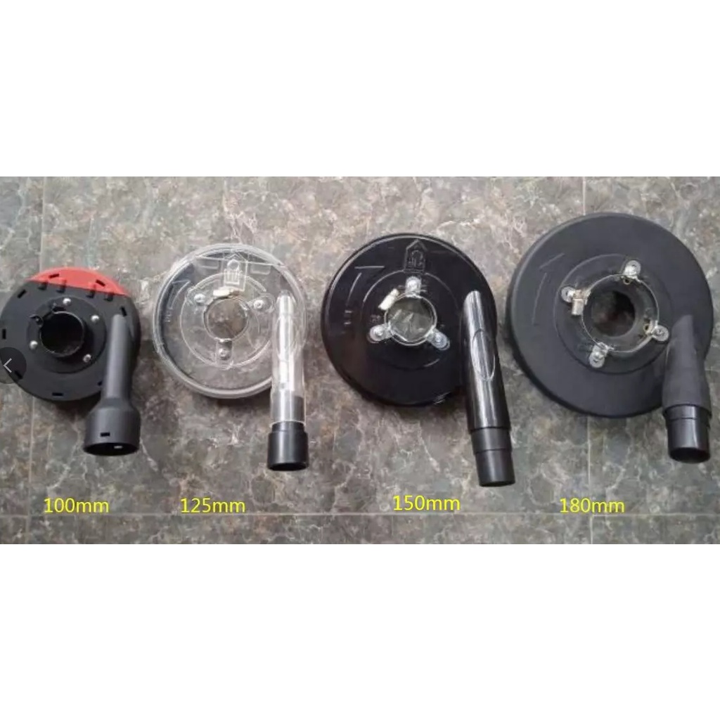 Nắp chụp hút bụi máy mài cầm tay D100 - D180mm. Ngăn bụi khi thi công mài, có khay tháo lắp khi mài góc chân tường