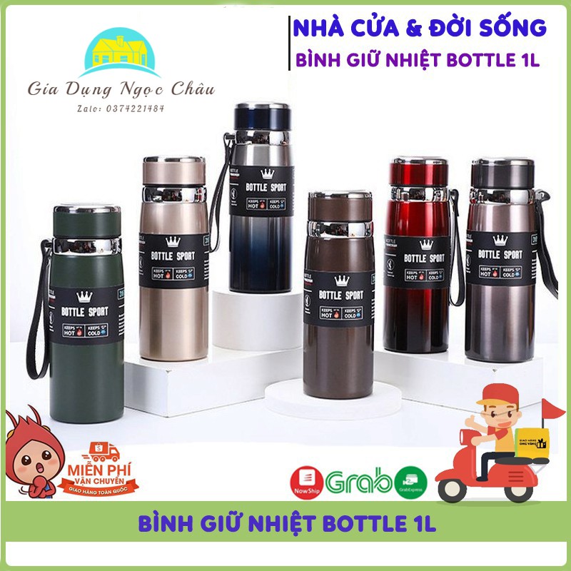 Bình Giữ Nhiệt Inox Bottle Sport 1000ML, Chuẩn Inox 304, Giữ Nhiệt Trên 8 Tiếng, Siêu Tiện Cho Mùa Hè Nóng Nực - Shop Hè