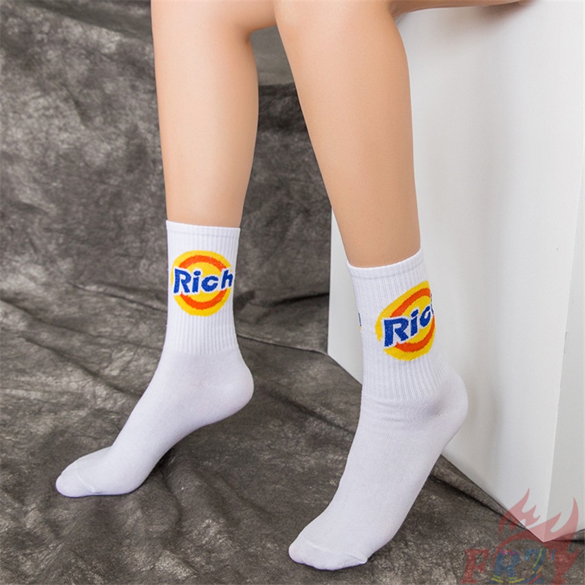 ❀ Tất Giàu ❀ 1 Đôi Tất Ngắn Unisex Phong Cách Hip Hop Đường Phố