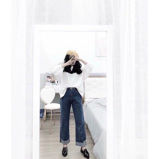 [Ảnh thật] Quần JEANS ống suông form hàn quốc tôn dáng Basic