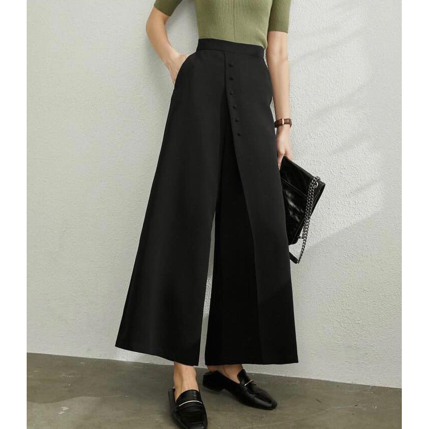 Quần culottes Cati đính cúc - kiểu óng rộng và mềm rủ