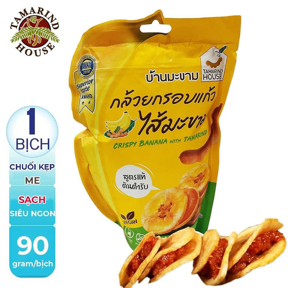 Chuối kẹp me Thái Lan gói 90g.