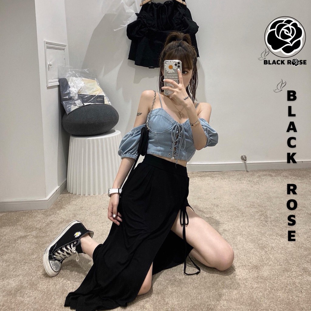 Áo Kiểu Nữ Jean Đẹp Hàn Quốc  Back Rose Aó Jean Rin Nữ Sexy Sang Chảnh Hot 2021 - TẤM BOUTIQUE