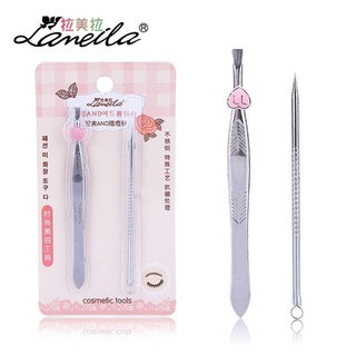 Combo nhíp - cây nặn mụn Lameila