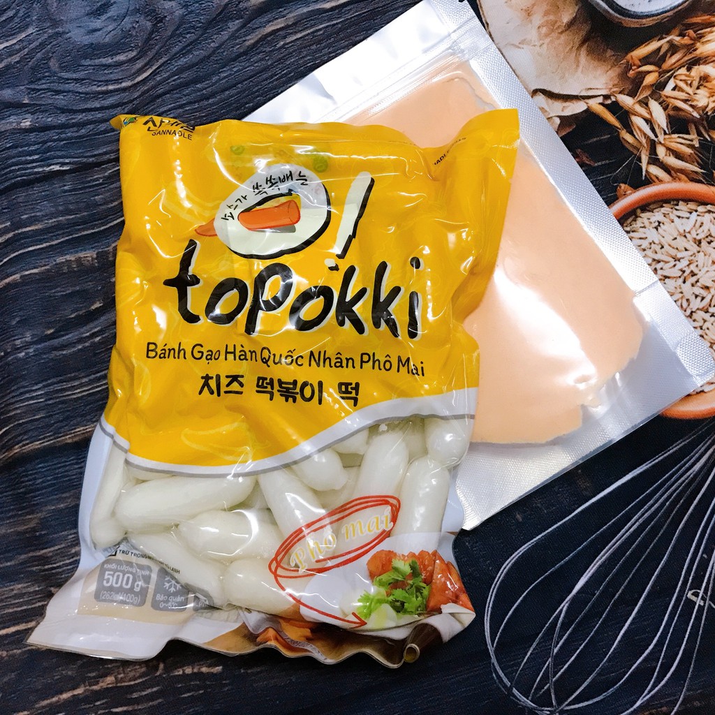 [Giá Sock] COMBO TOKbOKKI LẮC PHÔ MAI 1KG BÁNH NHÂN PHOMAI +100g bột