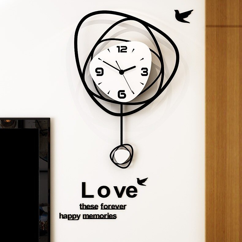 Đồng hồ treo tường quả lắc CL041 - Trang trí phòng khách - Kích thước: 35x52.5, 40x60 cm