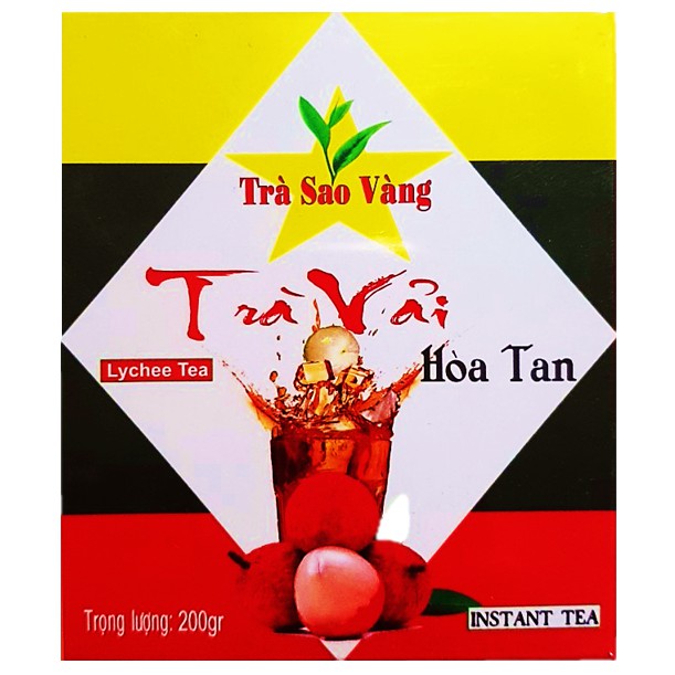 Trà Đào Trà Vải Hoà Tan Sao Vàng 200g