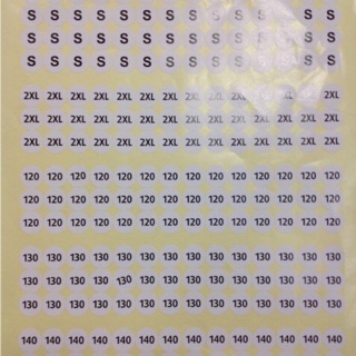 tem size số quần áo  (150 con tem 1 to)