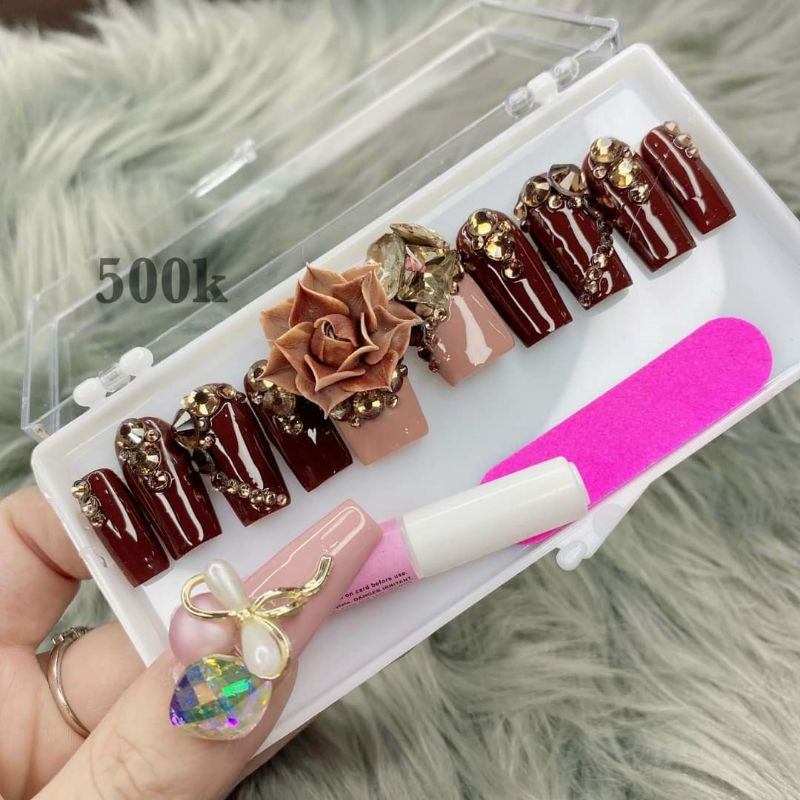 hộp đựng nail box, đựng fan mi, đựng móng úp nailbox hộp vuông chữ nhật nailbox