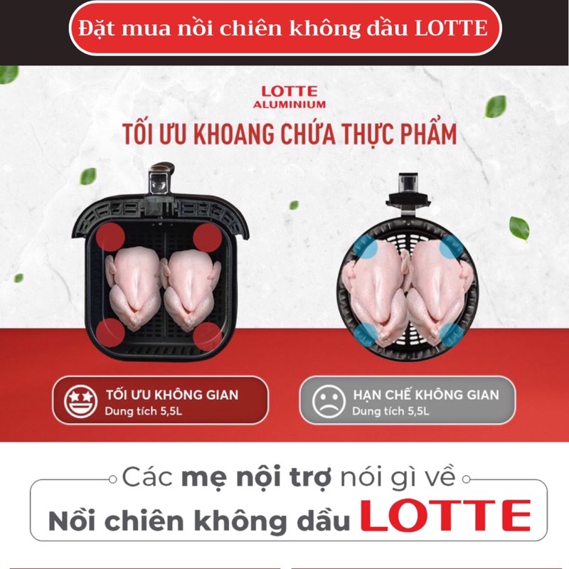 SALE LỚN - NỒI CHIÊN KHÔNG DẦU LOTTE 5,5L LTS - AF5SM NỒI CHIÊN SỐ 1 HÀN QUỐC