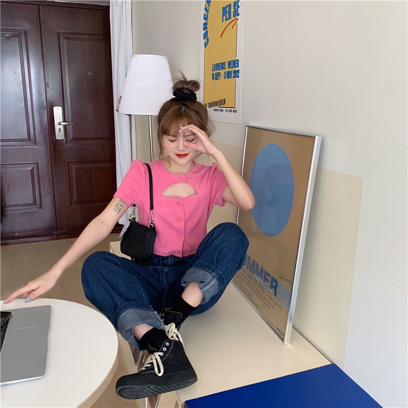 Áo Thun Tay Ngắn Phồng Thời Trang Dành Cho Nữ