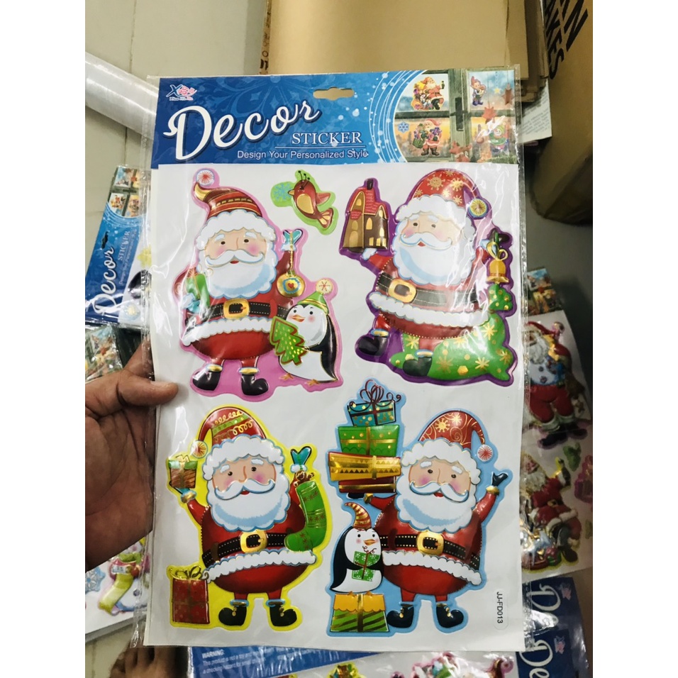 Sticker Noel, Người Tuyết, cây thông Noel nổi 3D cực xinh rang Trí Nghệ Thuật Mùa Giáng Sinh - VPP Brendo