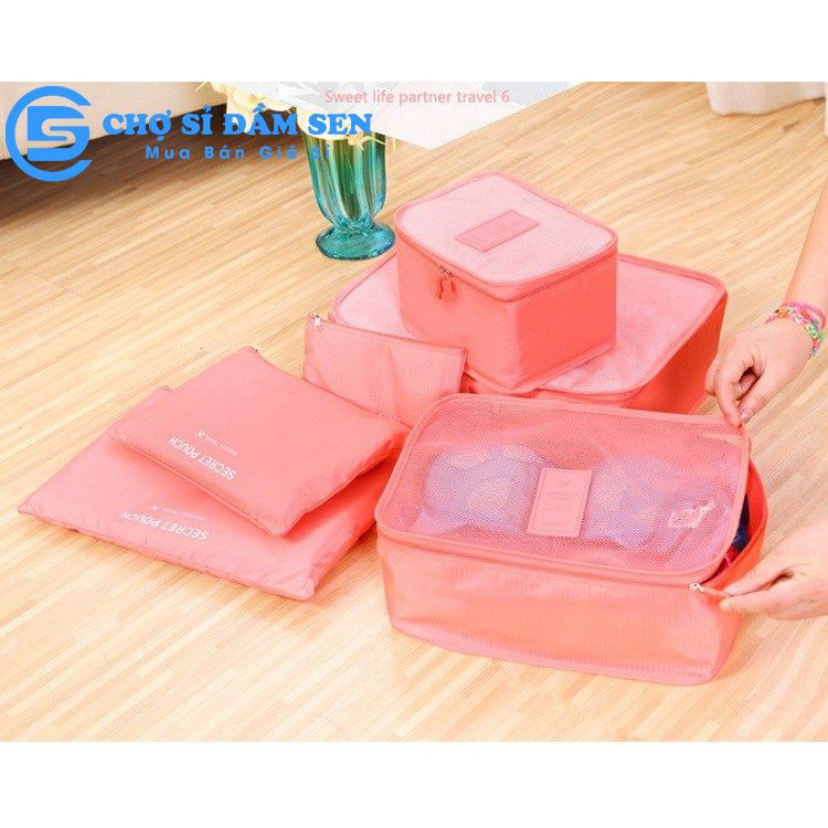 Combo 6 Túi Đựng Đồ Du Lịch nhiều size Chống Thấm túi sắp xếp quần áo đồ dùng gọn gàng trong vali  G348-6tuiDL-LL