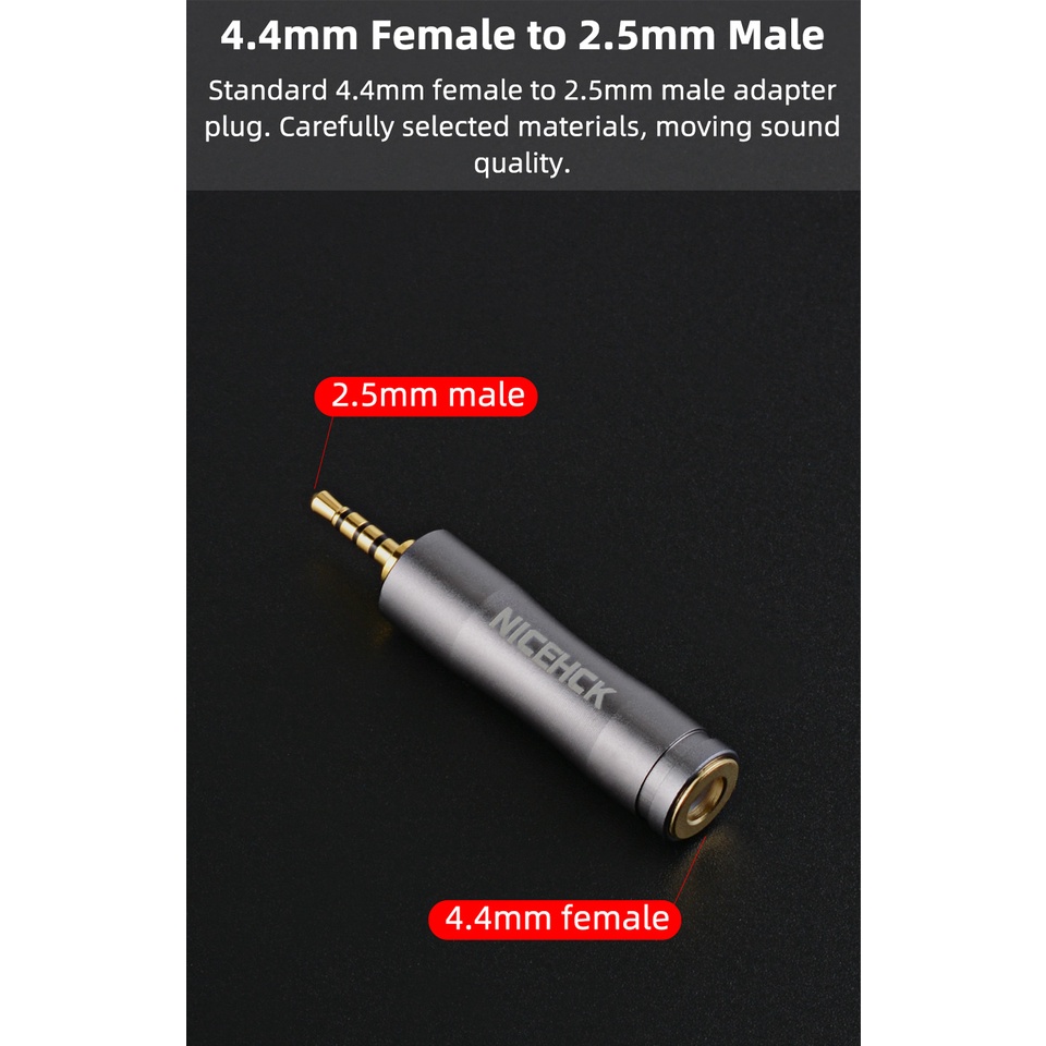 Giắc Cắm Chuyển Đổi Tai Nghe Âm Thanh HIFI Bằng Đồng Mạ Vàng 4.4mm Sang 3.5mm 2.5mm