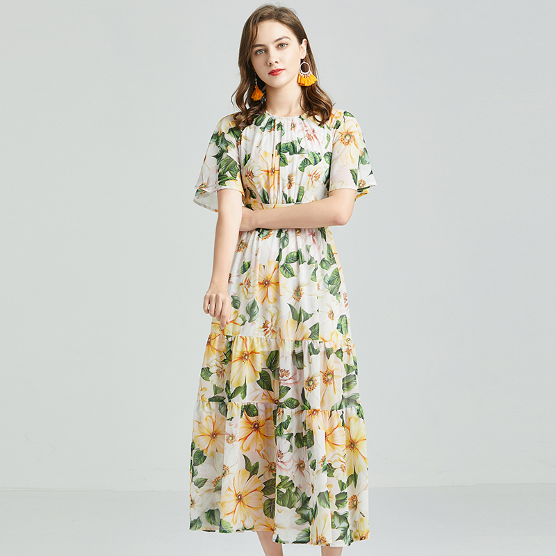 Đầm Maxi Dự Tiệc Phong Cách Retro Thanh Lịch