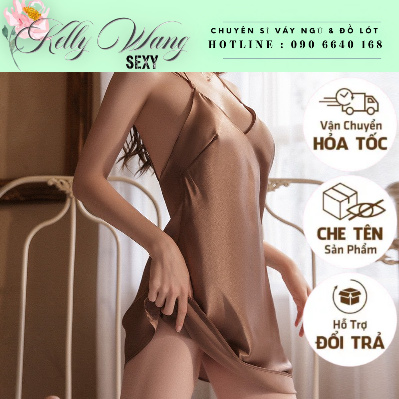 Hàng loại 1 - 3 size  SX 147-Váy ngủ sexy viền ren KELLY WANG