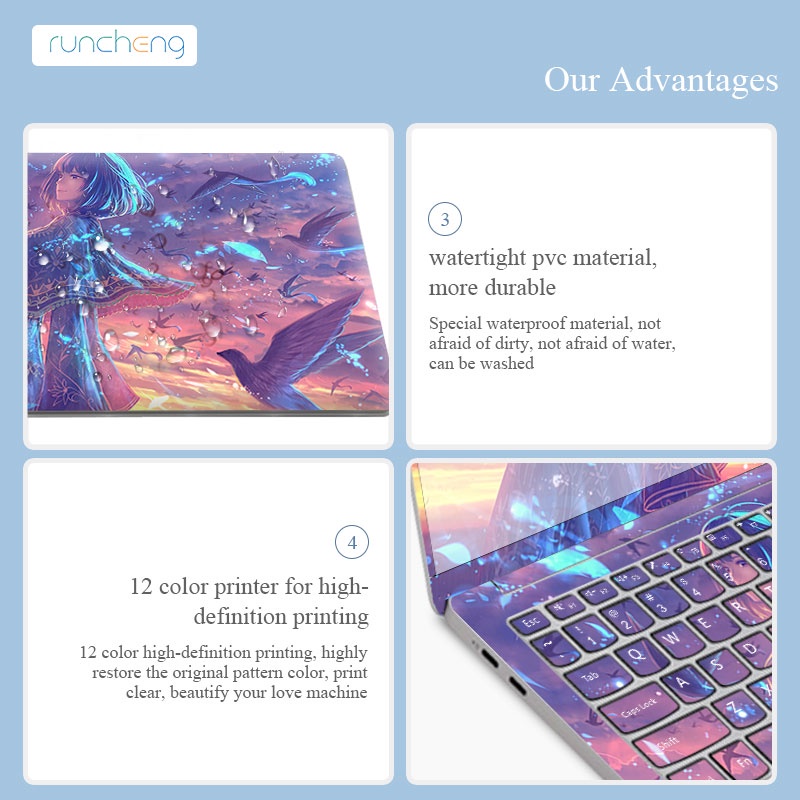 laptop decorative stickers Suitable for Acer, Asus, Dell, Lenovo laptop 12/13/14/15/17 inch