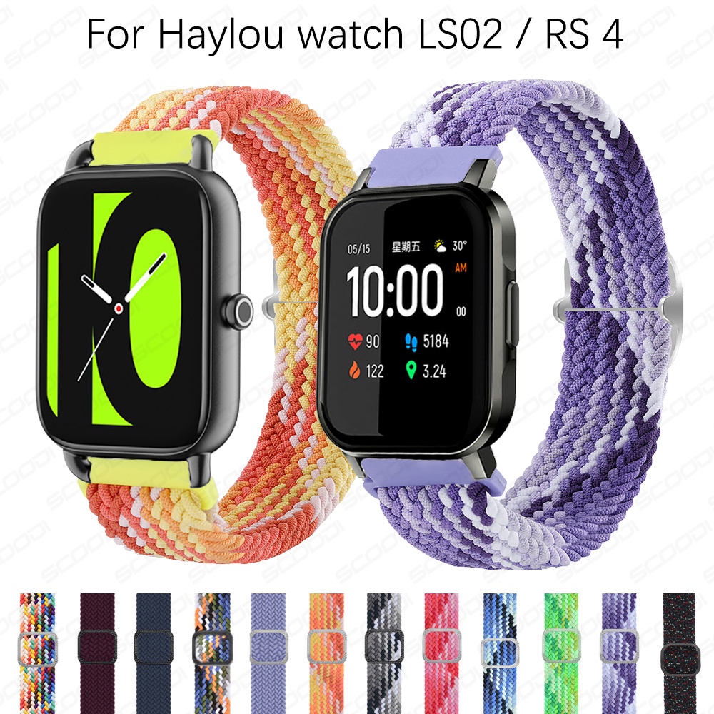 Dây Đeo Sợi Nylon Co Giãn 20mm Điều Chỉnh Được Cho Đồng Hồ Thông Minh Xiaomi Haylou Smart watch 2 LS02 RS4 RS4 Plus