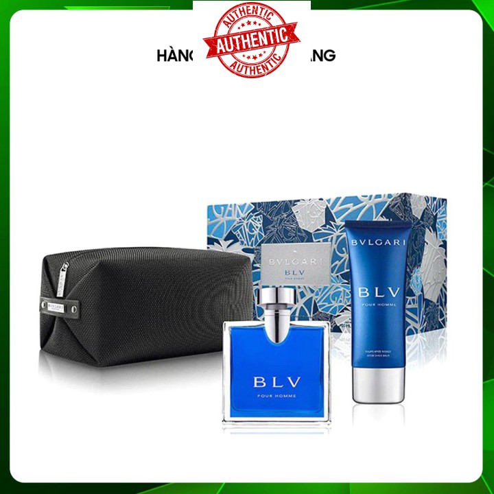 [Mã chiết khấu giảm giá mỹ phẩm chính hãng] Set 2 Sản Phẩm Nước Hoa Nam Bvlgari Pour Homme 75ml-100ml Kèm Túi Đen Sang T