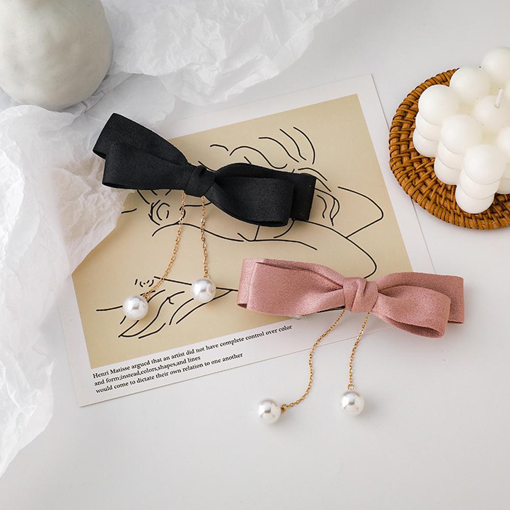 Kẹp Tóc Đuôi Ngựa Đính Nơ Tua Rua Thời Trang Cho Nữ Giá Đỡ