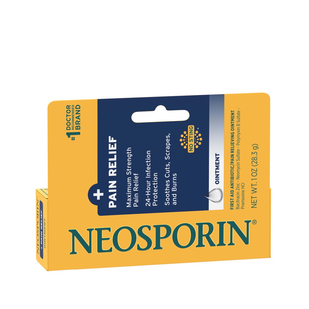 Kem mỡ kháng sinh Neosporin First Aid Maximum Strength Ointment của Mỹ, 1 hộp 3 tuýp