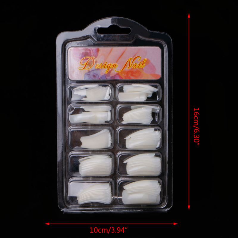 [Hàng mới về] Hộp 100 móng tay giả bằng acrylic trong suốt tiện dụng