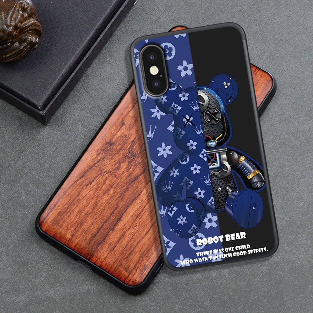 Ốp Lưng Iphone X - XS - XR - XSMAX , In Hình Gấu Robot họa tiết L-V màu sắc cực đẹp.