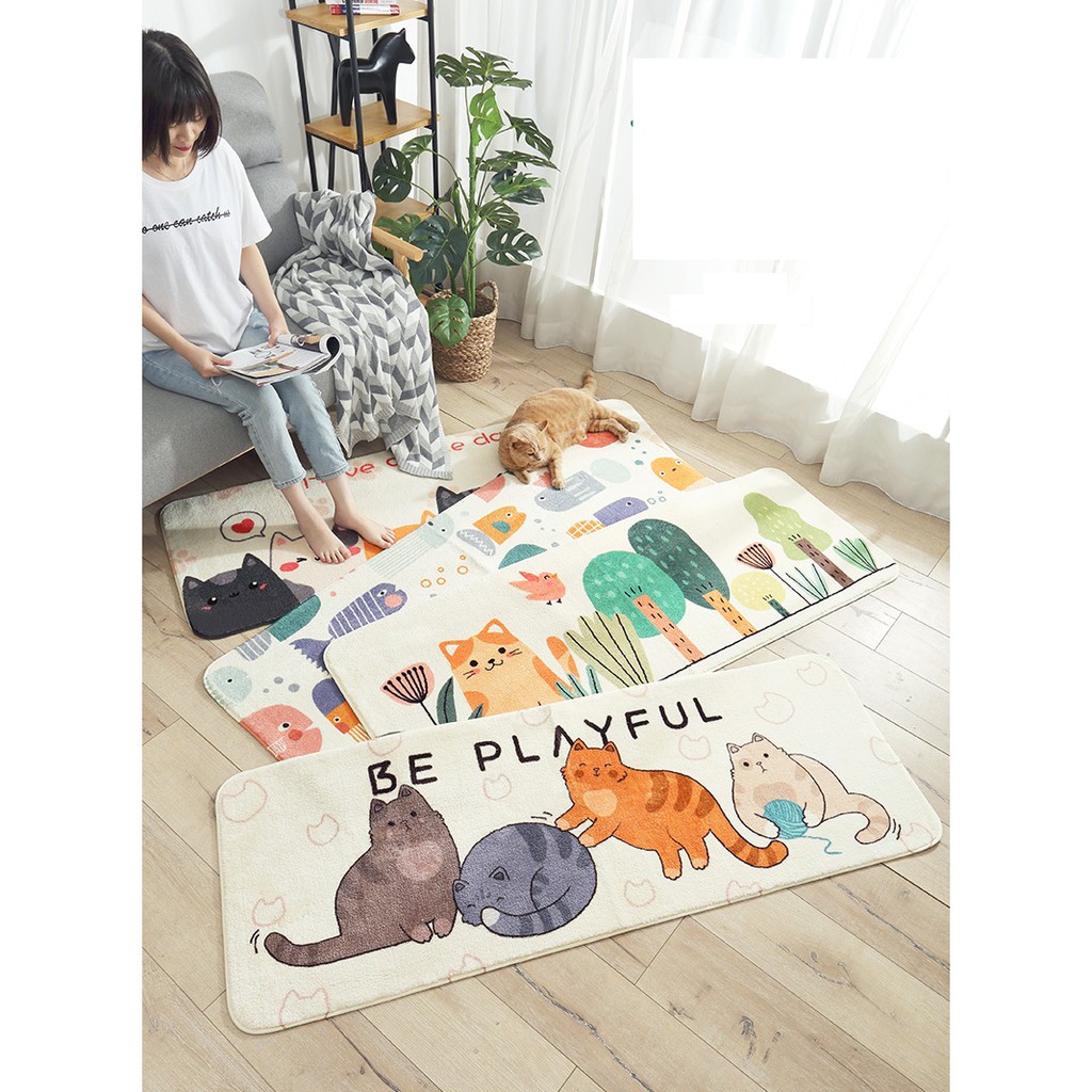 [Size lớn] Thảm trải sàn lối đi hình thú cute ngộ nghĩnh kích thước 60x160cm và 40x120 cm