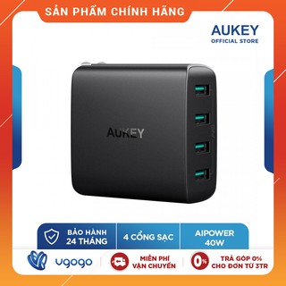Sạc 4 Cổng Aukey PA-U48 5V/2.4A Công Nghê AiPower Thông Minh - Nhà Phân Phối Chính Thức