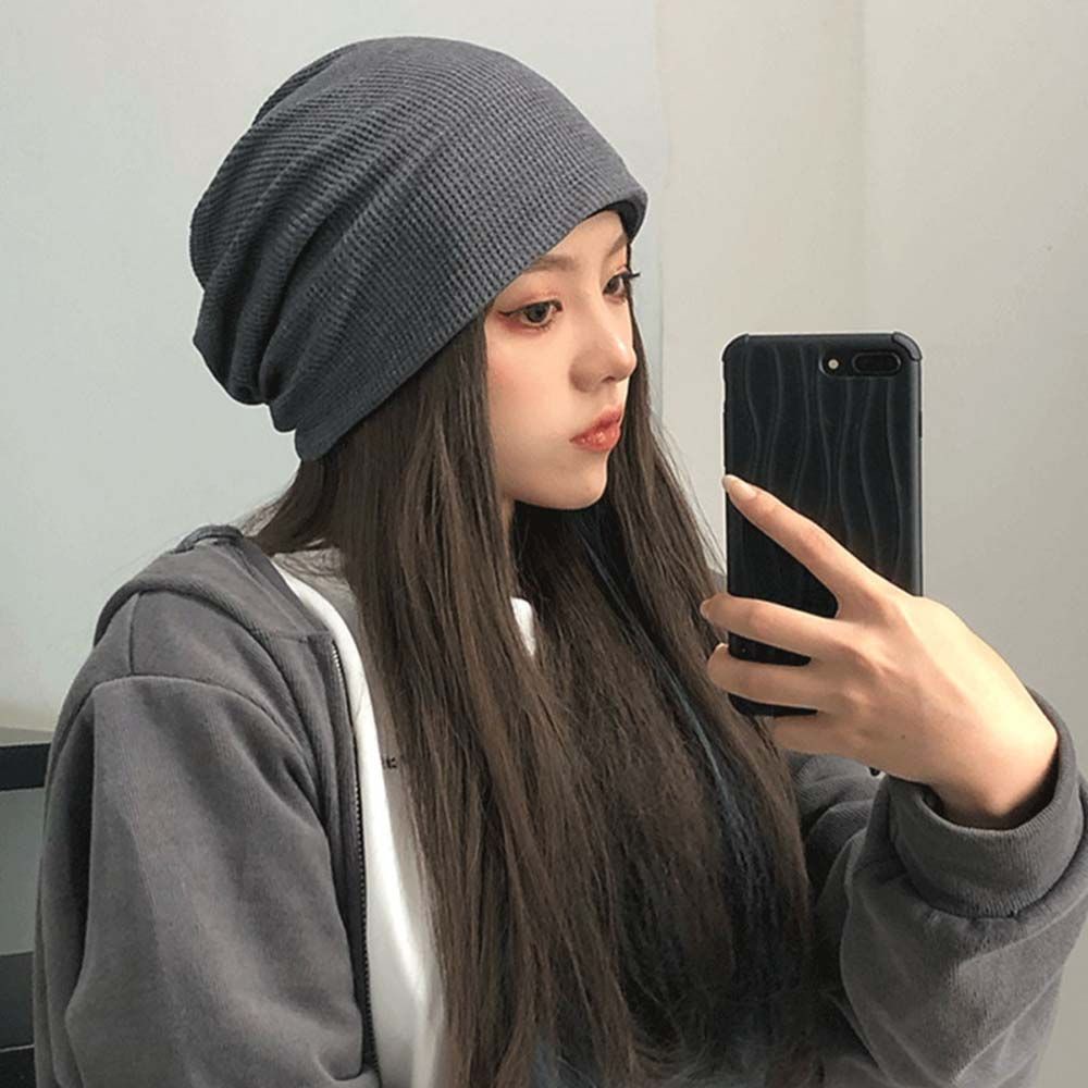 Mũ beanie kẻ sọc màu trơn thoáng khí thời trang cho nam và nữ BACK2LIFE