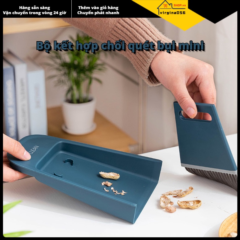 Có thể bán buôn Bộ dụng cụ lau bụi chổi mini cầm tay Bộ dụng cụ lau bàn chải làm sạch máy tính để bàn gia đình Hàng giao ngayVirgina056