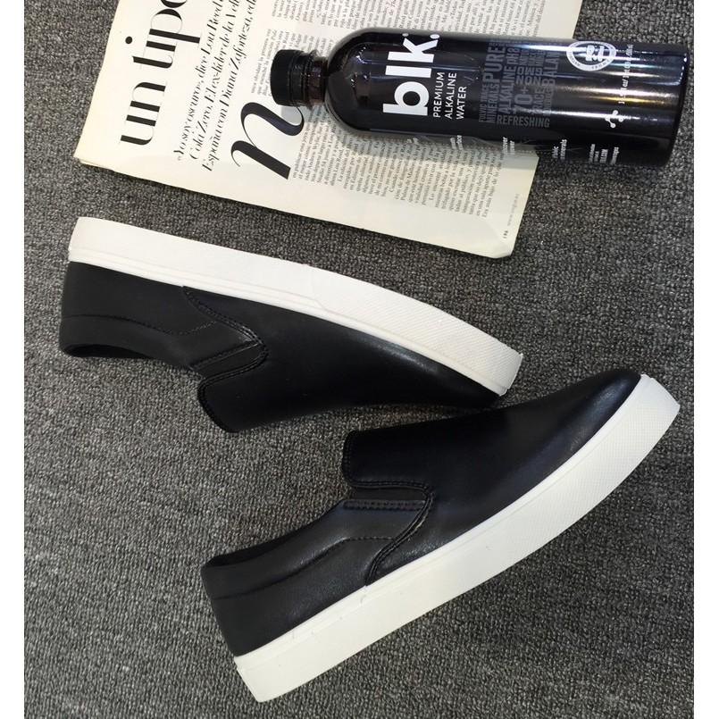 =SHOES IS ONE=  GIẦY SLIP-ON NAM DA thời trang, kiểu dáng Âu Mỹ CLASSIC mẫu mới nhất HOT TREND