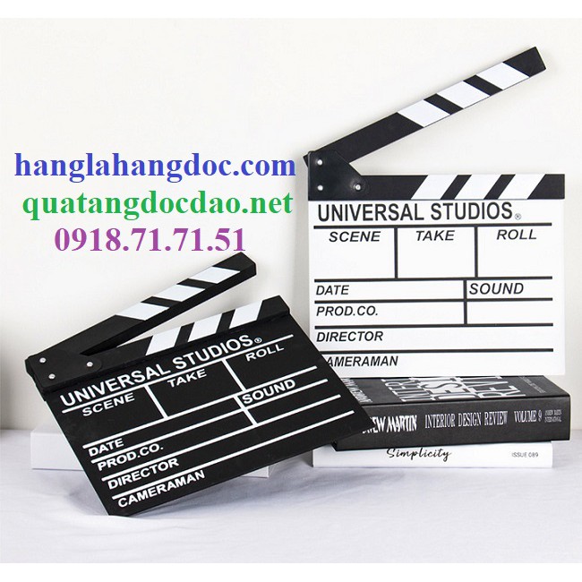 Bảng đạo diễn clapper board (20x20cm) đạo cụ quay phim, trang trí decor, chụp ảnh độc đáo