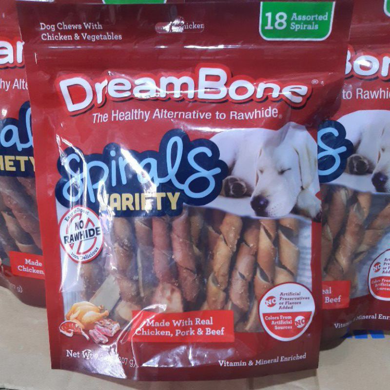 Đồ ăn vặt da bò vặt xoắn ốc mix 3 vị bò, gà, lợn 207g ( 18 thanh)