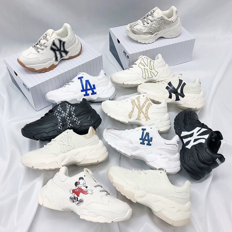 Giày sneaker đế độn MLB ny boston tăng chiều cao thể thao sneaker nam nữ Hot trend