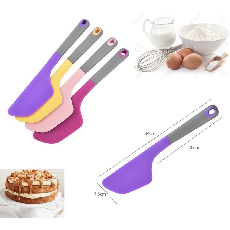 Spatula size đại 33 cm dùng để sên nhân, chất liệu silicone chịu nhiệt - Mẫu mới có 4 màu