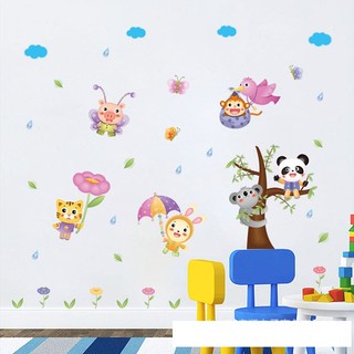 decal dán tường vườn thú