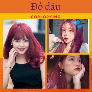 Thuốc nhuộm tóc màu Đỏ dâu - cần thuốc tẩy tóc