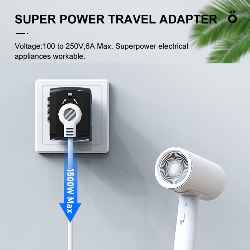 Đầu Chuyển Đổi bonj Cho w 3 USB 1 Type C Sạc Nhanh Dùng Khi Đi Du Lịch