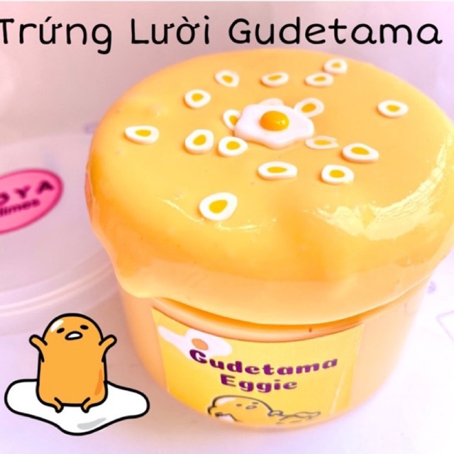 GUDETAMA EGGIE/ Slime Trứng Lười Gudetama/ Slime Basic Đặc, Bóng, Dẻo/ Kèm Charm Ốp La/ 200ml/ Đồ Chơi Slime Đẹp, Giá Rẻ